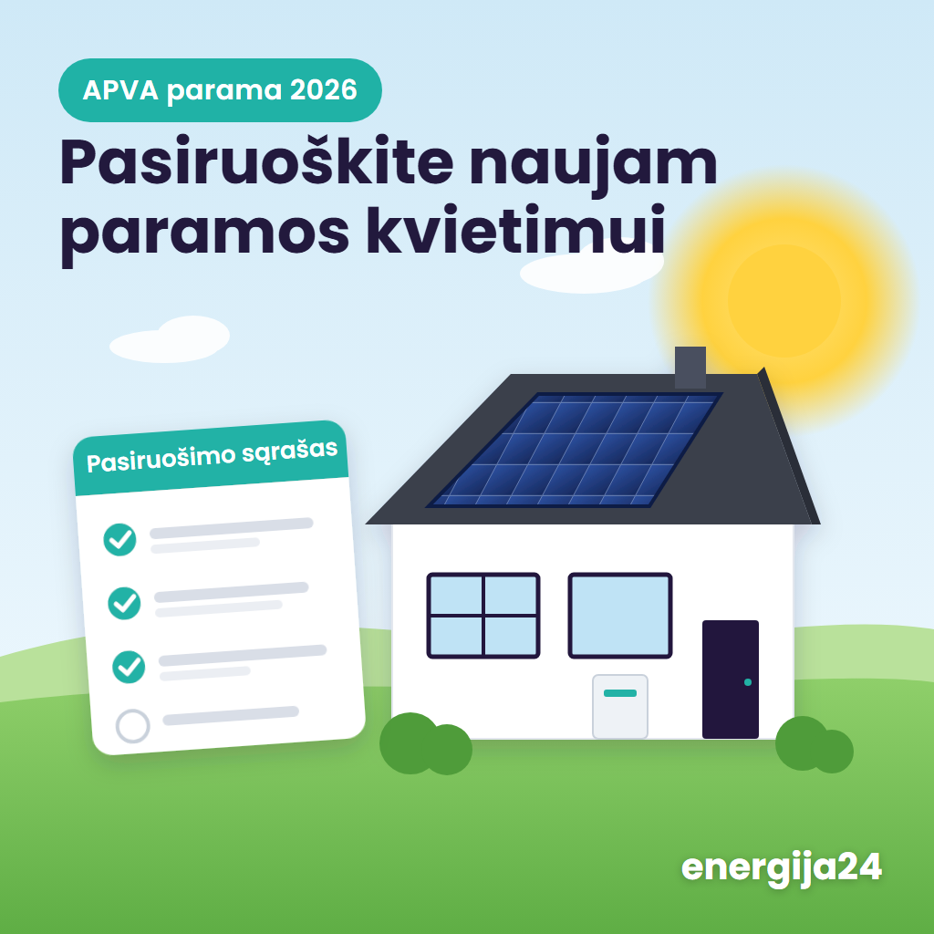Namas su saulės elektrine ir pasiruošimo APVA kvietimui sąrašas
